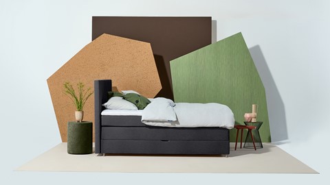 Opbergboxspring Square met gestoffeerd matras, floyd zwart