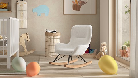 Schommelstoel Rocky mini, wit