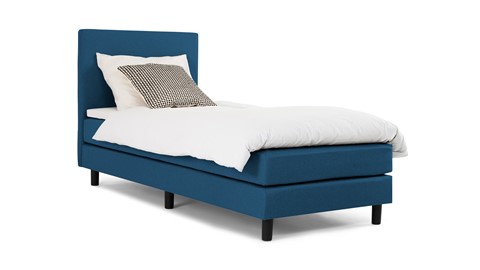 Boxspring California vlak met gestoffeerd matras 1-persoons, blauw