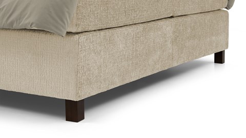 Boxspring Cloud vlak met gestoffeerd matras, beige