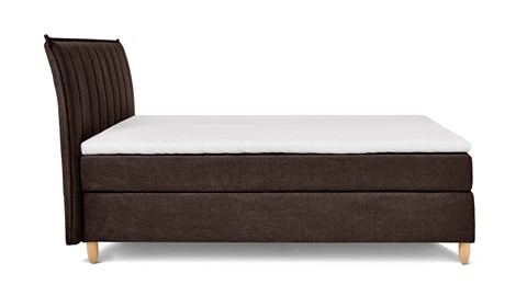 Boxspring Edge vlak met gestoffeerd matras, europa donkerbruin