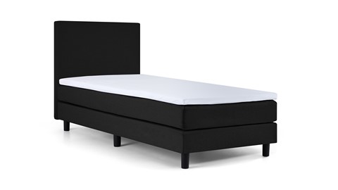Boxspring Boston vlak met gestoffeerd matras, zwart