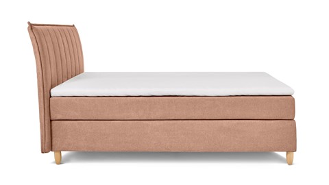 Boxspring Edge vlak met gestoffeerd matras, roze