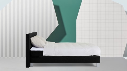 Box Kerry Deluxe vlak met gestoffeerd matras, zwart