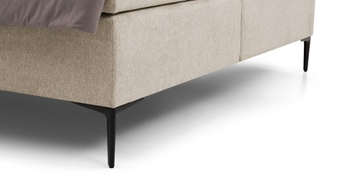 Boxspring Scallop vlak met gestoffeerd matras, beige
