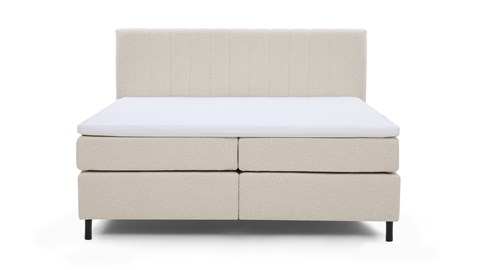 Boxspring Stripe vlak met gestoffeerd matras, beige