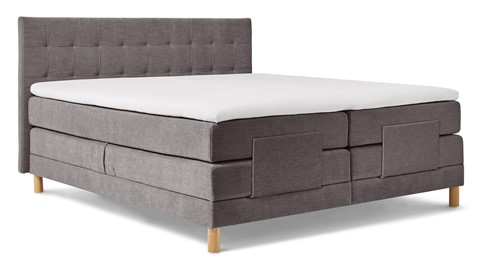 Boxspring Grid verstelbaar met gestoffeerd matras, antraciet