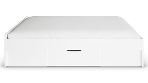 Bed Nori met 4 opbergladen, alpine wit