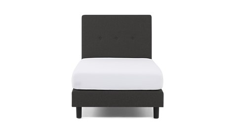 Boxspring Illinois vlak met Bridge matras 1-persoons, donkergrijs