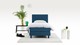 Boxspring Illinois vlak met gestoffeerd matras 1-persoons, blauw