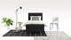 Boxspring California vlak met gestoffeerd matras 1-persoons, zwart