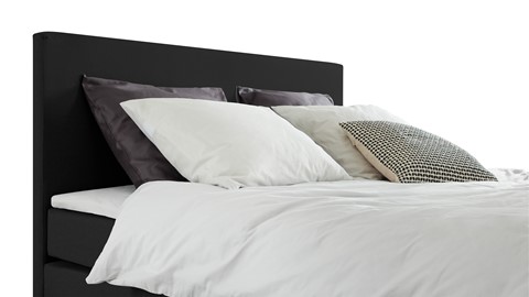 Boxspring California vlak met gestoffeerd matras 2-persoons, zwart