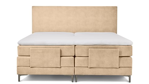Boxspring Broad verstelbaar met gestoffeerd matras, taupe