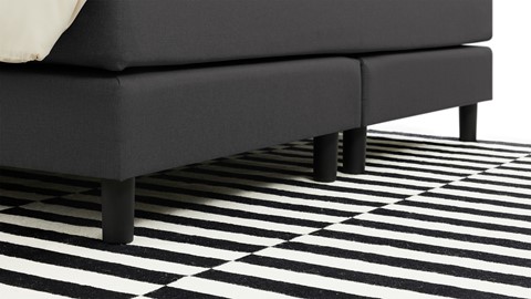 Boxspring Boston vlak met gestoffeerde matrassen, donkergrijs
