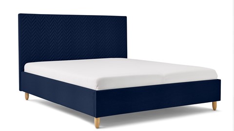 Bed Luxe met hoofdbord Arrow, blauw