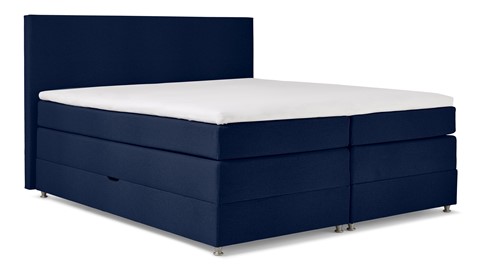 Opbergboxspring Square met gestoffeerde matras., blauw