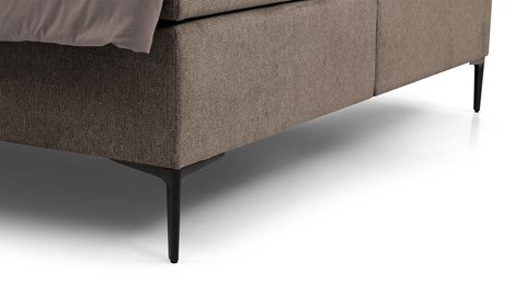 Boxspring Scallop vlak met gestoffeerd matras, taupe