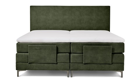 Boxspring Broad verstelbaar met gestoffeerd matras, groen