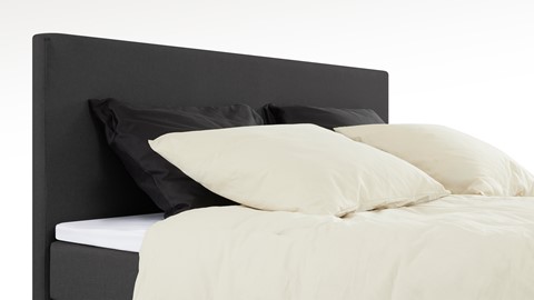 Boxspring Boston vlak met gestoffeerde matrassen, donkergrijs