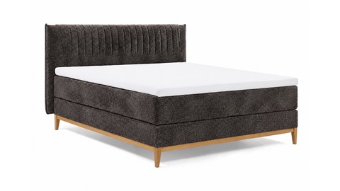Boxspring Nove vlak met gestoffeerde matras, graphite
