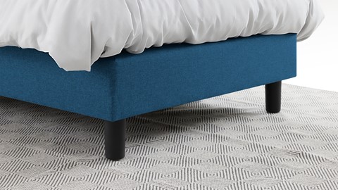 Boxspring Illinois vlak met Bridge matras 1-persoons, blauw