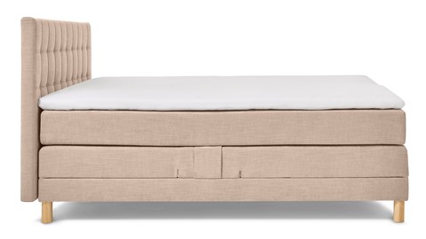 Boxspring Grid verstelbaar met gestoffeerd matras, beige