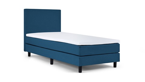 Boxspring California vlak met gestoffeerd matras 1-persoons, blauw
