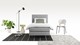 Boxspring California vlak met gestoffeerd matras 1-persoons, lichtgrijs