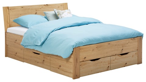 Bed Space met hoofdbord en opbergladen, eiken