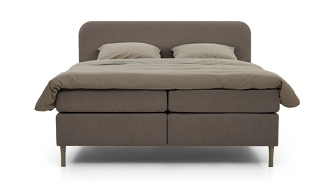 Boxspring Round vlak met gestoffeerd matras, antraciet