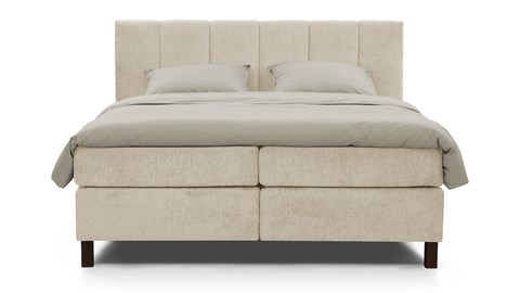 Boxspring Cloud vlak met gestoffeerd matras, beige