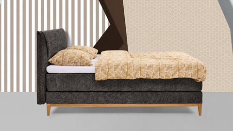 Boxspring Nove vlak met gestoffeerde matras, graphite