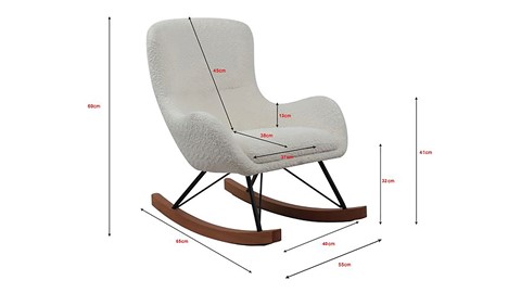 Schommelstoel Rocky mini, wit