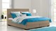 Boxspring Lugano vlak met gestoffeerd matras, beige