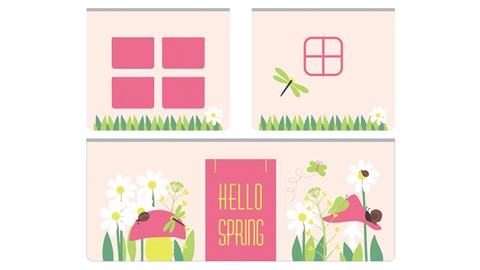 Gordijnen spring Pino/Scott, roze