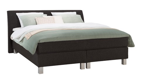 Boxspring Morero vlak met gestoffeerd matras, zwart