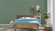 Bed Space met lederlook hoofdbord, eiken + bruin