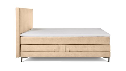 Boxspring Broad verstelbaar met gestoffeerd matras, taupe