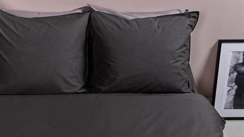 Dekbedovertrek Cotton Uni, anthracite