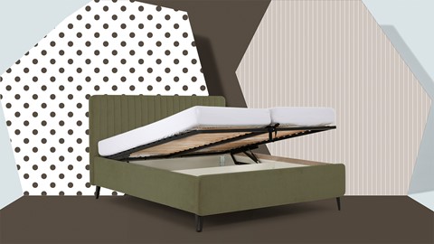 Opbergbed Sunna, groen