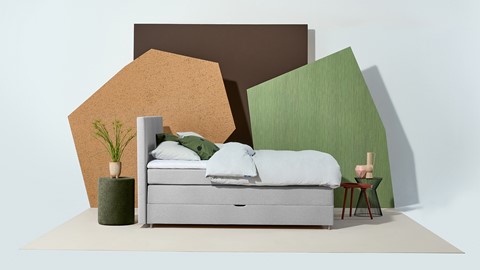 Opbergboxspring Square met gestoffeerd matras, floyd lichtgrijs