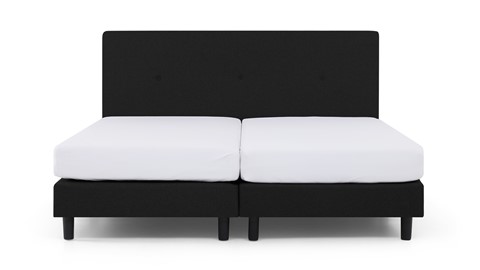 Boxspring Illinois vlak met Bridge matras 2-persoons, zwart