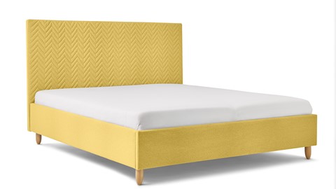 Bed Luxe met hoofdbord Arrow, geel