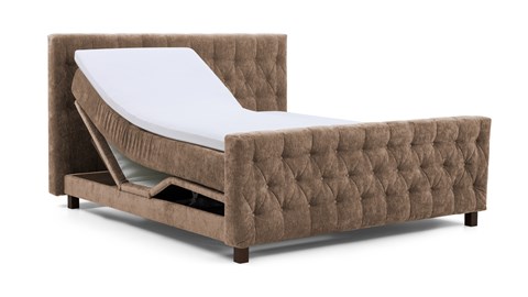 Box Diamond verstelbaar met gestoffeerd matras, taupe