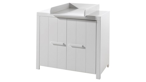 Commode Erik met 2 deuren en opzetstuk, wit