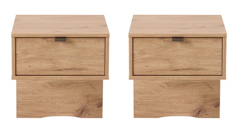 Set nachtkasten Balder met 1 lade, nordic eiken
