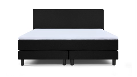 Boxspring Boston vlak met gestoffeerde matrassen, zwart