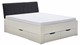 Bed Space met gestoffeerd hoofdbord en opbergladen, wit + grijs