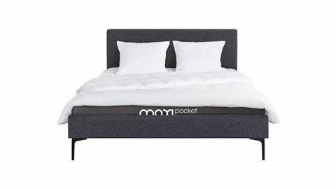 Bed Novel met lattenbodem en Maxi Pocket matras, antraciet