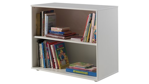 Halfhoogslaper Pino met Bureau en boekenkast, wit
